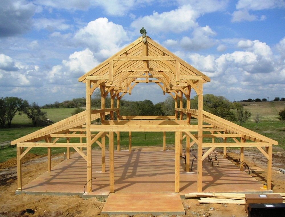 timber framed barn