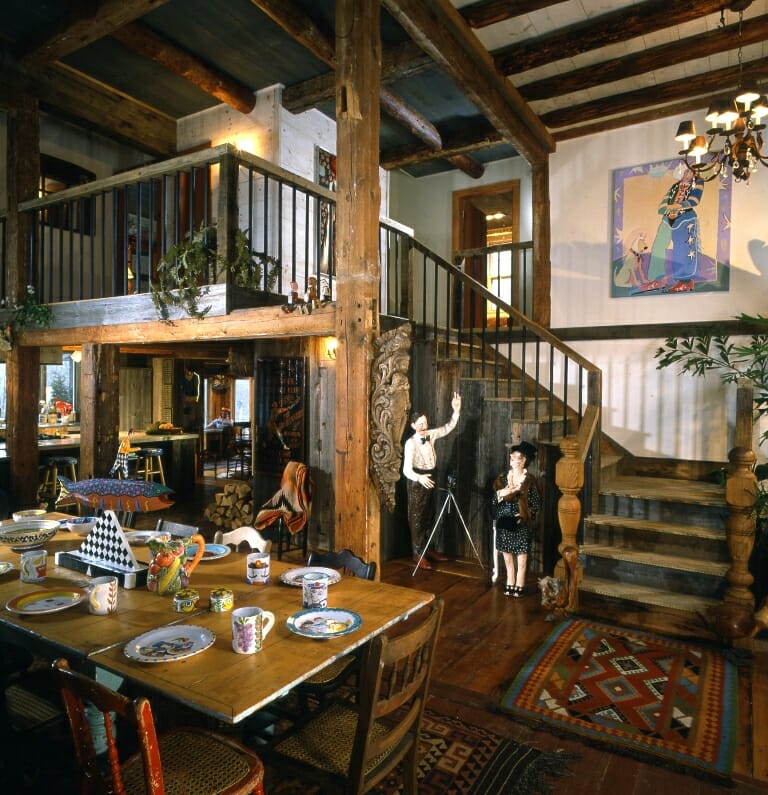 Great Room with Antique Posts & Beams
