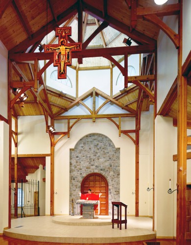 Monastery Timber Frame | Arched Beams | Curved Braces