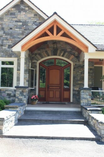 Timber Frame Home | Arched Wood Trusses