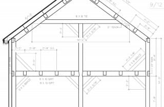 24x36 Post & Beam House with a nice open floor plan